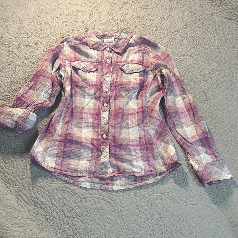 Purple Plaid Long Sleeve Women's Shirt